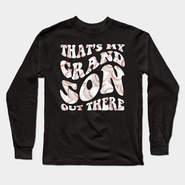 Women's Baseball Grandma That's My Grandsons Out There Long Sleeve T-Shirt by Emouran